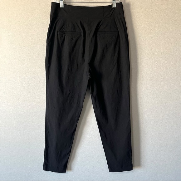 A.L.C. Black Davon High-Rise Linen-Blend Pant Size 10 Pleated Front Tapered - Picture 8 of 12